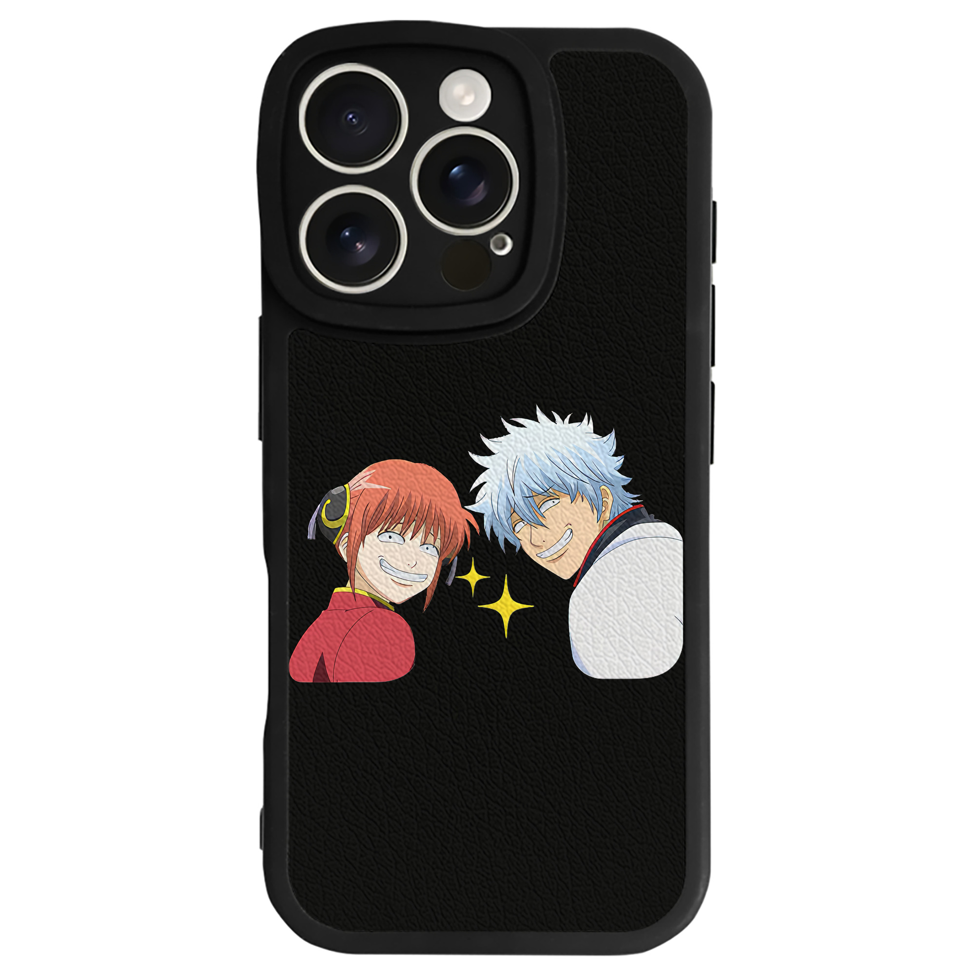 （画像用） ぎんたま 坂田銀時（さかたぎんとき） 神楽 志村新八（しむら しんぱち） GINTAMA Sakata Gintoki Kagura Shimura Shinpachi 【iPhone 16シリーズ対応】シリコンスマホケース（レザー調） 材質：シリコン